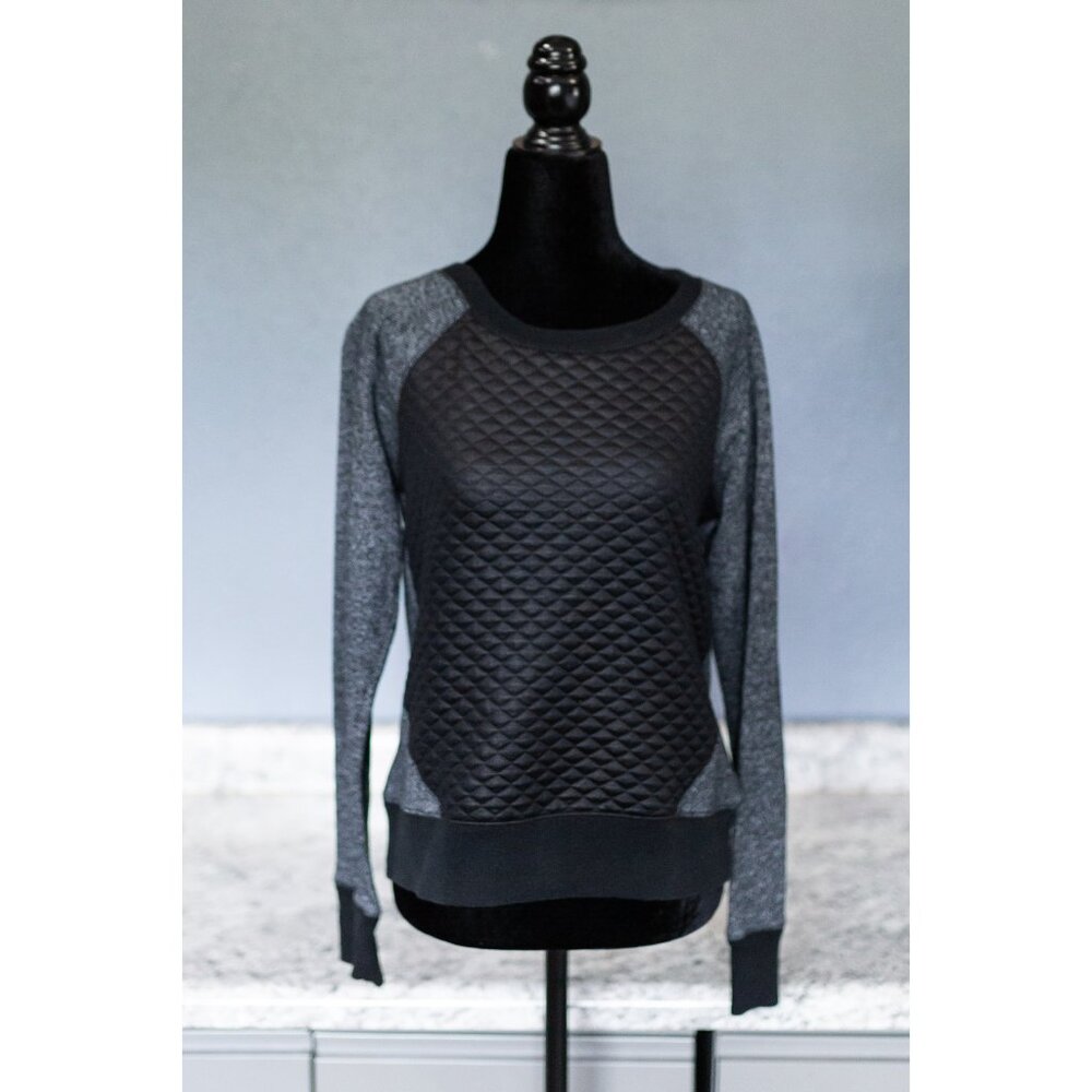 Mossimo Quilted Faux Leather Sweater, Size Small